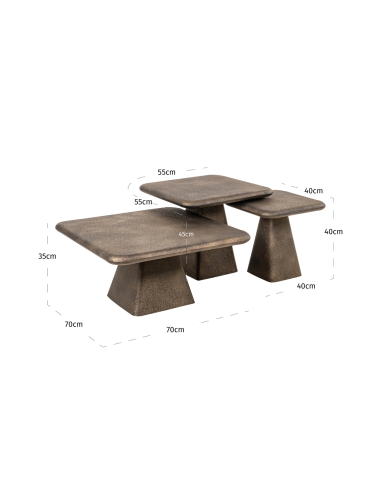 Couchtisch Marlie Gold (Set of 3)