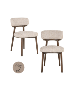 Cadeira de sala de jantar Basker natural linear (Conjunto de 2)