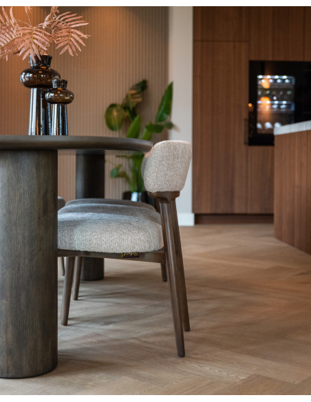 Cadeira de sala de jantar Basker natural linear (Conjunto de 2)