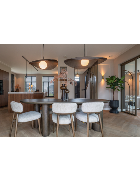 Cadeira de sala de jantar Basker natural linear (Conjunto de 2)