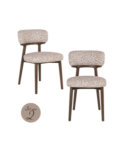 Cadeira de sala de jantar Basker natural geo (Conjunto de 2)