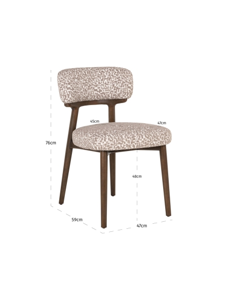 Cadeira de sala de jantar Basker natural geo (Conjunto de 2)