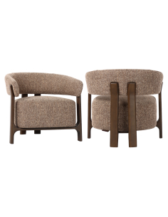 Loungefauteuil Dalara bruin tweed