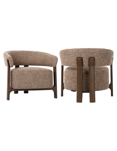 Loungefauteuil Dalara bruin tweed