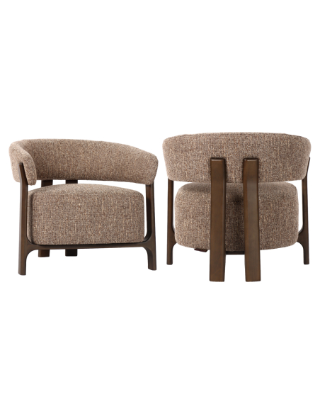 Loungefauteuil Dalara bruin tweed
