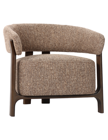 Loungefauteuil Dalara bruin tweed