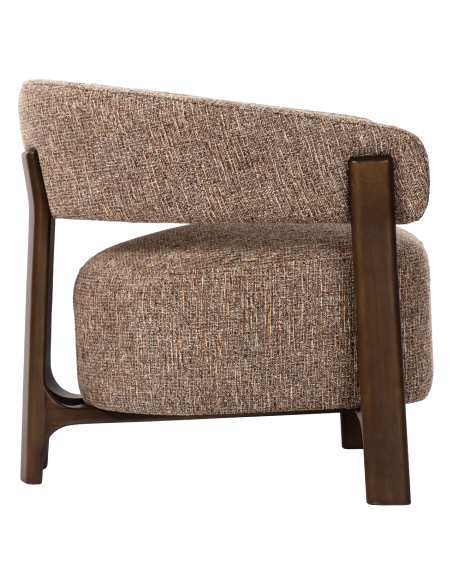 Loungefauteuil Dalara bruin tweed