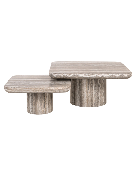 Mesa de centro Dulce cinzento (denizly) (Conjunto de 2)