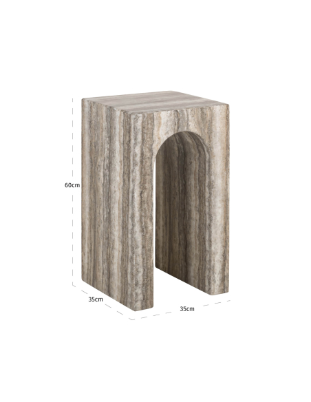 Mesa de arco de arco de mármol gris denegada