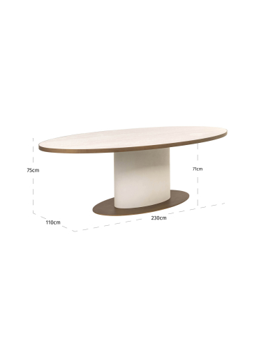 Ovale Tivoli 230 witte eettafel