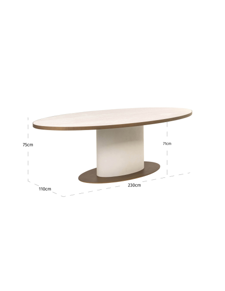Table à manger blanche oval TIVOLI 230