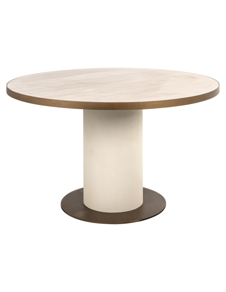 Tivoli 130Ø Mesa de comedor redonda blanca
