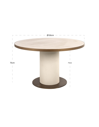 Tavolo da pranzo rotondo bianco Tivoli 130ø