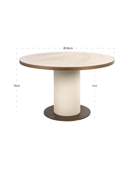 Tivoli 130ø mesa de jantar redonda branca