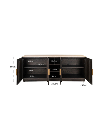 Brown buffet 4 doors 2 shelves Claremont