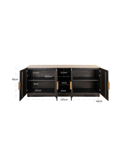 Buffet marrone 4 porte 2 ripiani Claremont