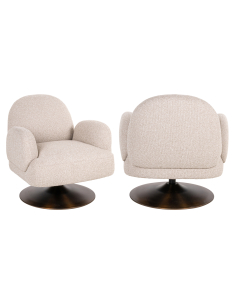 Swivel Lounge Chair Biscotti Kagney Fabric 2