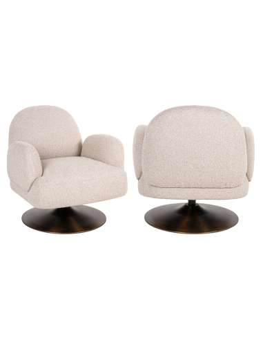 Swivel Lounge Chair Biscotti Kagney Stoff