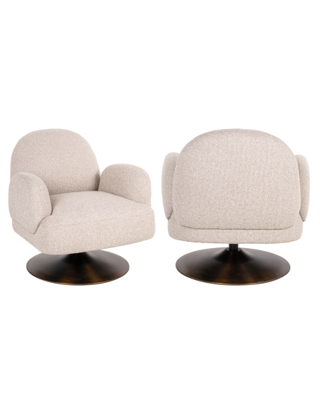Swivel Lounge Chair Biscotti Kagney Fabric