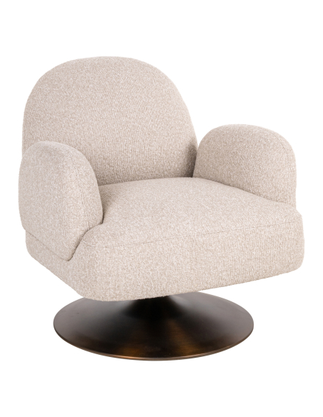 Fauteuil lounge pivotant tissu biscotti KAGNEY