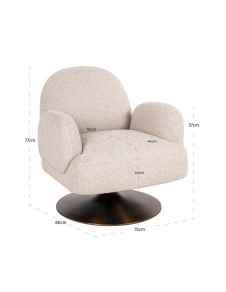 Cadeira de lounge giratória Biscotti Kagney Tecido