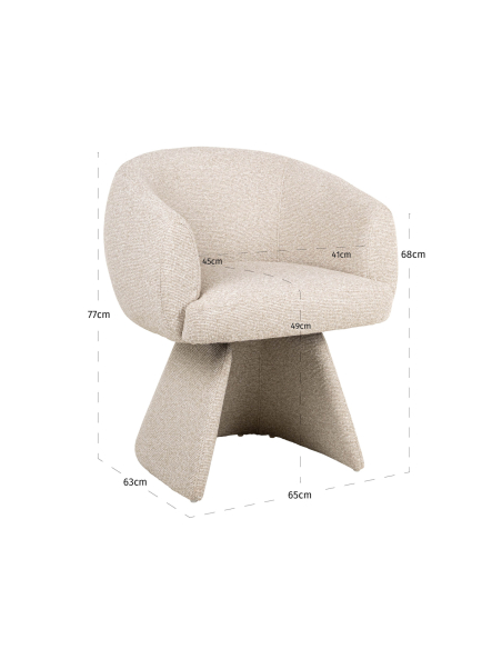 Chaise de salle à manger pivotante biscotti QUIRIO