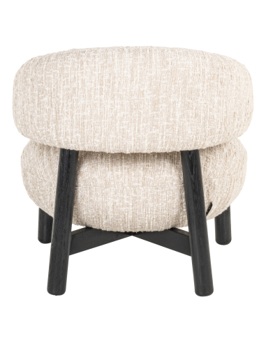 Fauteuil lounge beige angora ORNELLA