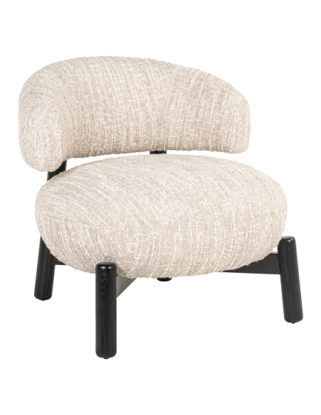 Beige Angora Ornella Lounge Sessel