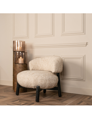 Beige Angora Ornella Lounge Sessel