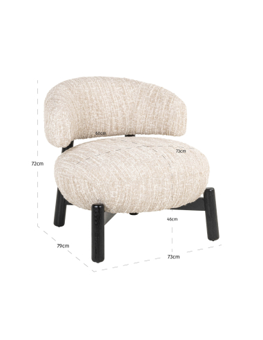 Poltrona Bege Angora Ornella Lounge