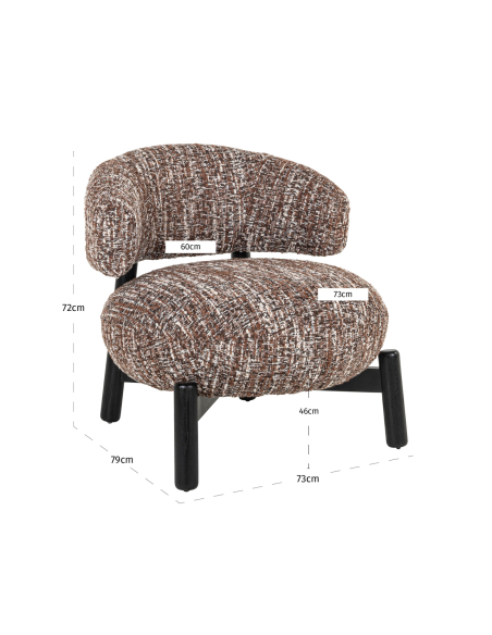 Sessel-Lounge Brown-Haselnut Ornella