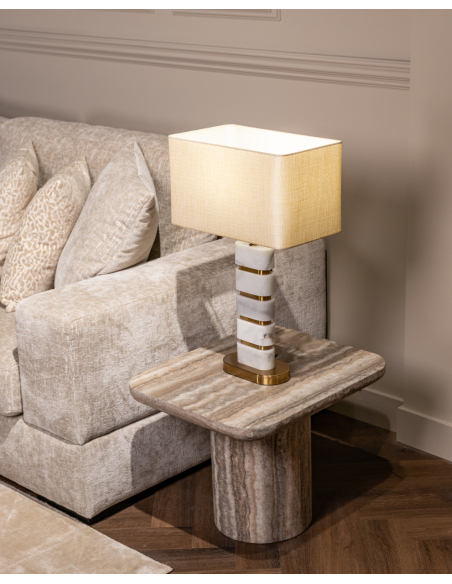 Gray Marbled Side Table Denizly