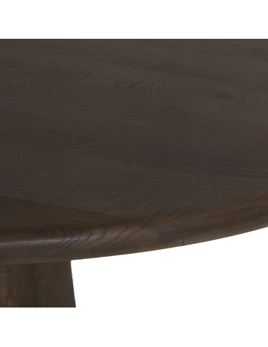 Table à manger ovale en chêne marron et pied marbre HARPER