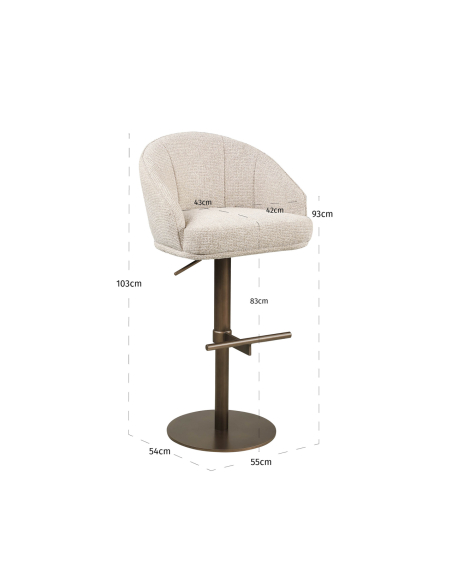 Beverly Natural Swivel Bar Stool