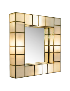Applique miroir facettes laiton vieilli 62 LUMA