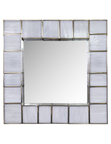 Applique specchio sfaccettato ottone anticato 62 LUMA