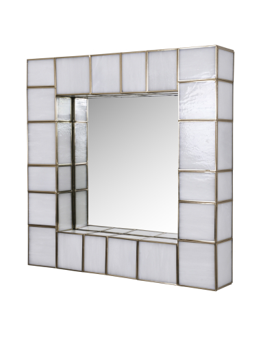 Applique miroir facettes laiton vieilli 62 LUMA