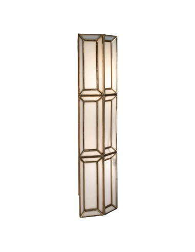 Wandlamp facetten opaline verouderd messing OPAL