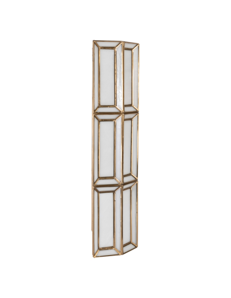 Aplique de pared facetas opalino latón envejecido OPAL