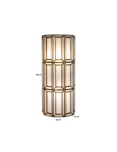 Applique murale facettes opalin laiton vieilli OPAL