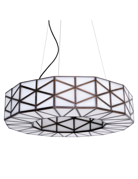 Architektonische Pendelleuchte Facetten Glas Messing 62 SOLARIA