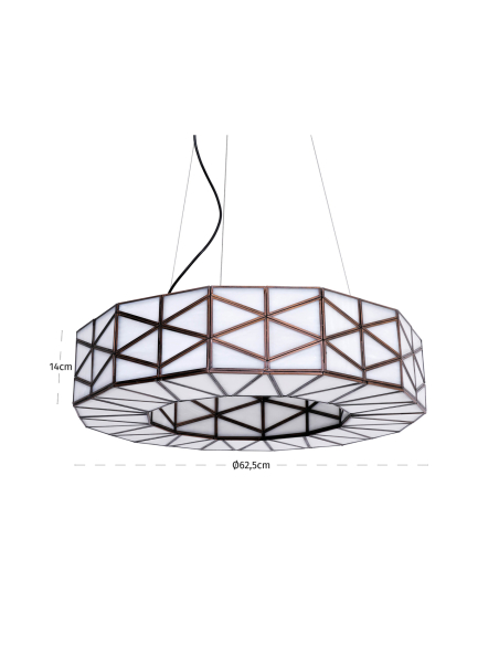 Architecturale hanglamp facetten glas messing 62 SOLARIA