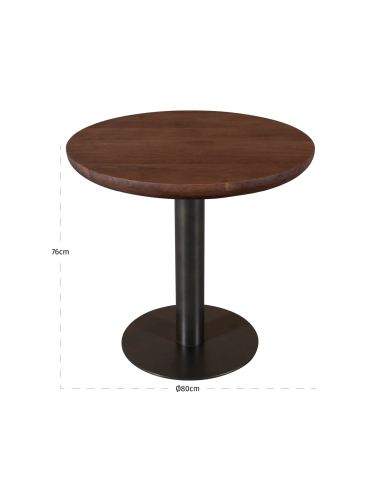 Spicy Brown Bistro Table Baldwin 80Ø