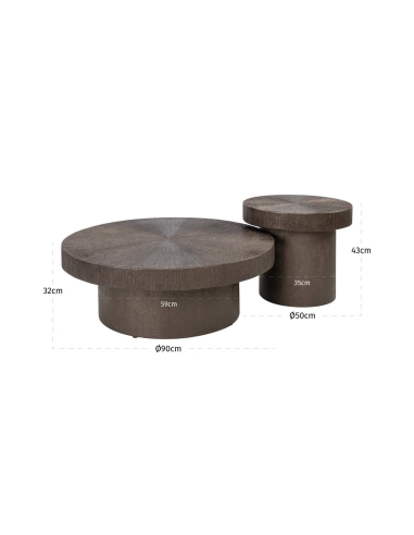 Table basse bronze LINDO (Set de 2)