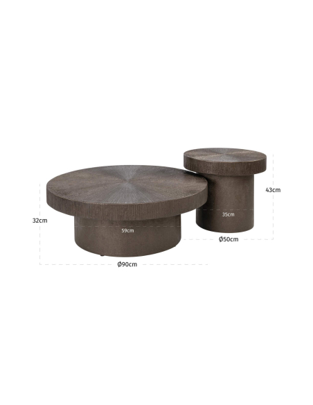 Lindo Bronze salontafel (set van 2)