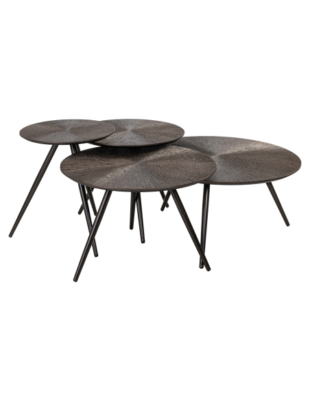 Table basse bronze QUADRA (Set de 4)