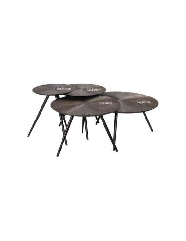 Mesa de centro de Bronce Quadra (juego de 4)