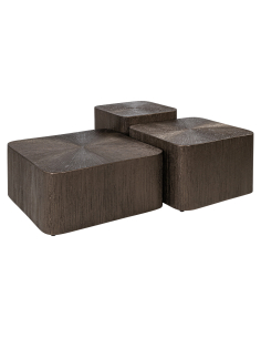 Mesa de centro de bronce cúbico (conjunto de 3)