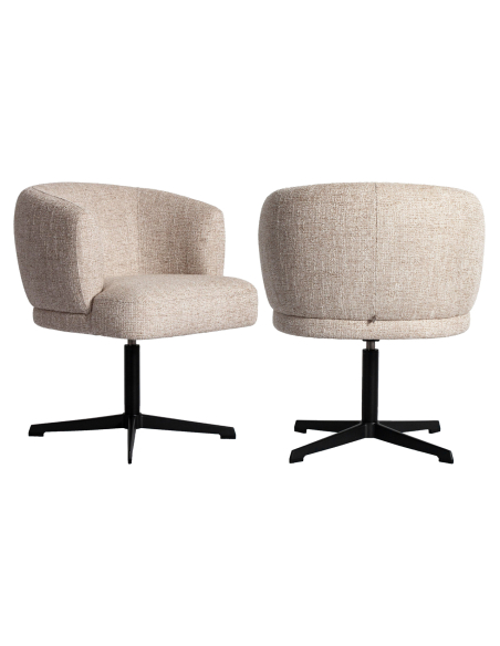 Silla de comedor giratorio Tweed Dinant Cream