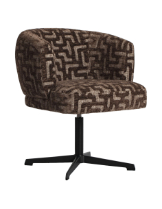Chaise de salle à manger pivotante brun labyrinthe DINAN 2
